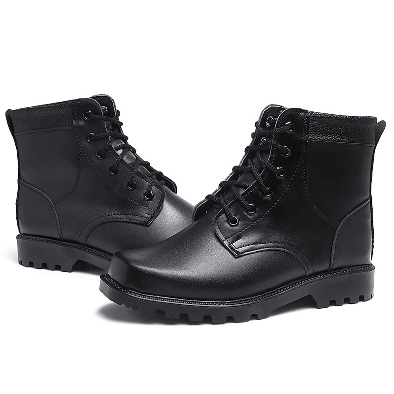 Ανδρικά χειμωνιάτικα μποτάκια με γούνινο επάνω μέρος, αντιολισθητική καουτσούκ σόλα, εσωτερική γούνα, χαμηλό ύψος φτέρνας