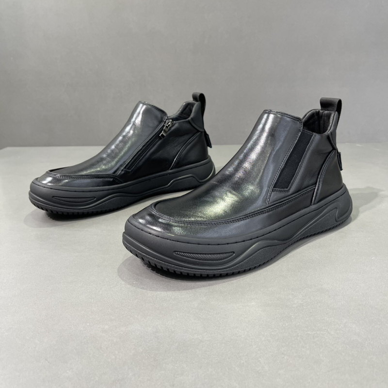 Мъжки Chelsea ботуши, горна част от първокласна телешка кожа, подплата от телешка кожа, гумена подметка