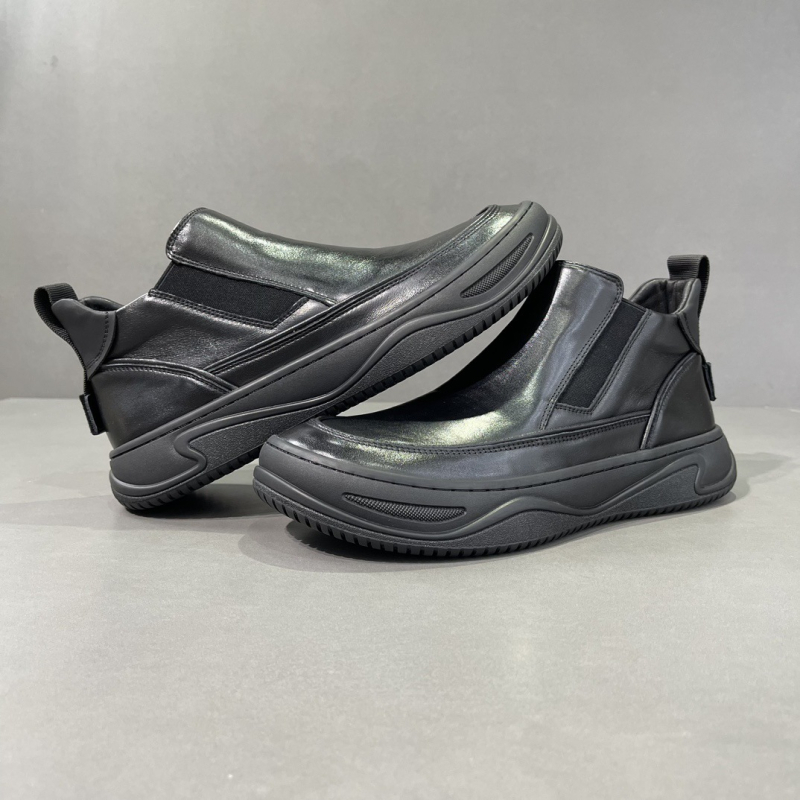 Мъжки Chelsea ботуши, горна част от първокласна телешка кожа, подплата от телешка кожа, гумена подметка