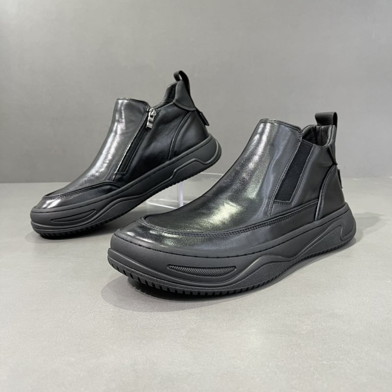 Мъжки Chelsea ботуши, горна част от първокласна телешка кожа, подплата от телешка кожа, гумена подметка