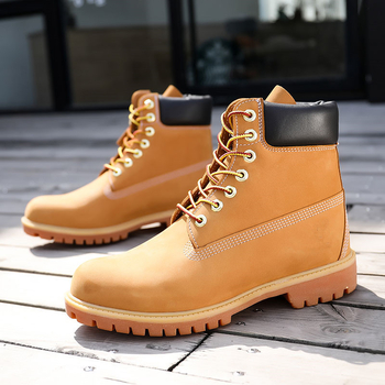 Martin Boots Bocanci de lucru din piele, înalți, Piele de vită din primul strat, Finis Nubuk, Talpă din cauciuc, Vârf rotund