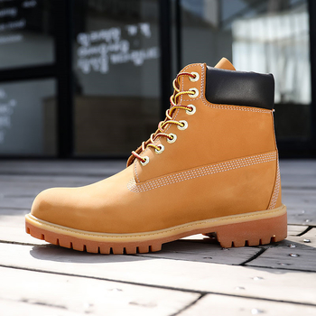 Martin Boots Bocanci de lucru din piele, înalți, Piele de vită din primul strat, Finis Nubuk, Talpă din cauciuc, Vârf rotund