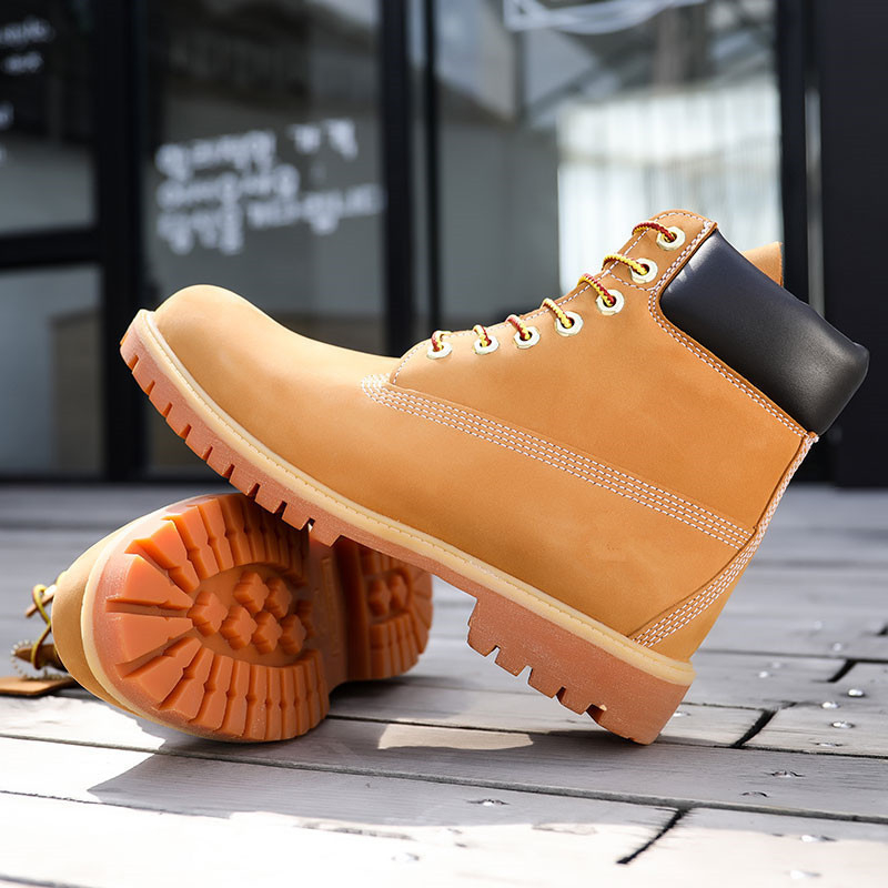 Martin Boots Bocanci de lucru din piele, înalți, Piele de vită din primul strat, Finis Nubuk, Talpă din cauciuc, Vârf rotund