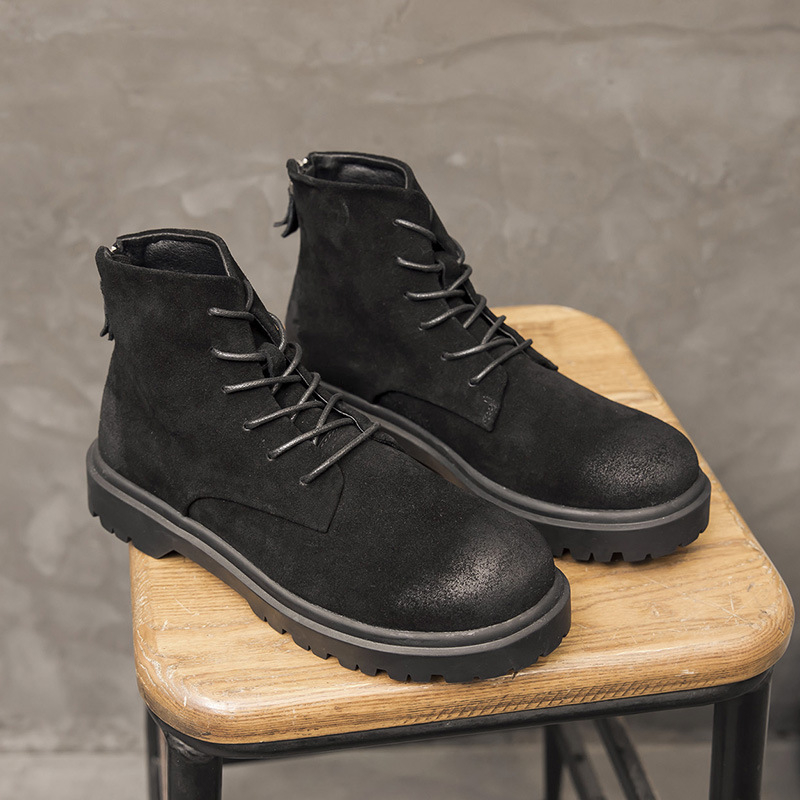 Martin čizme, visoke, bikov velur, unutarnje podizanje, debela potplata