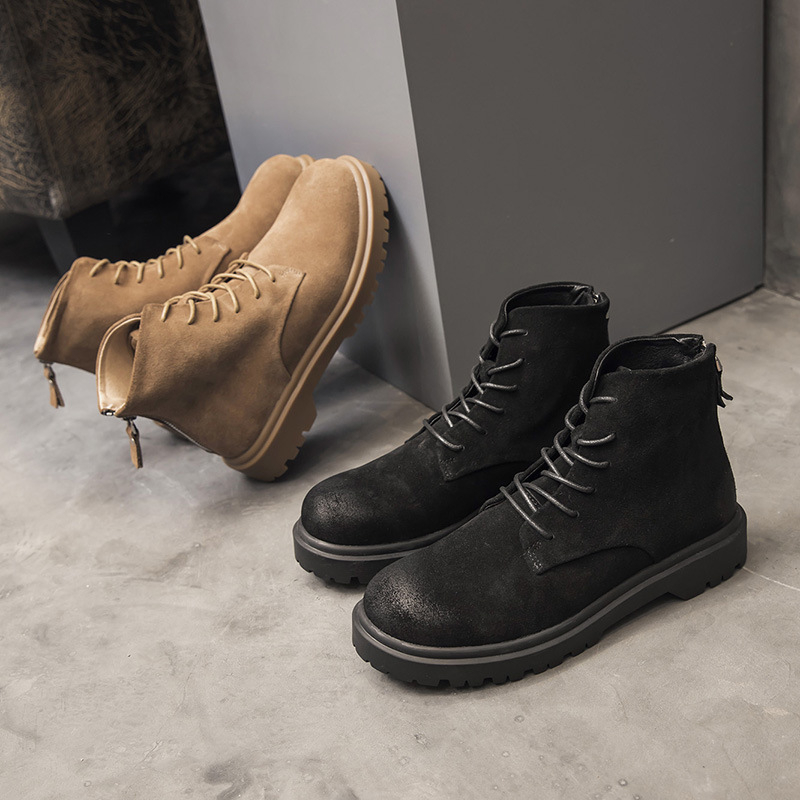 Martin čizme, visoke, bikov velur, unutarnje podizanje, debela potplata