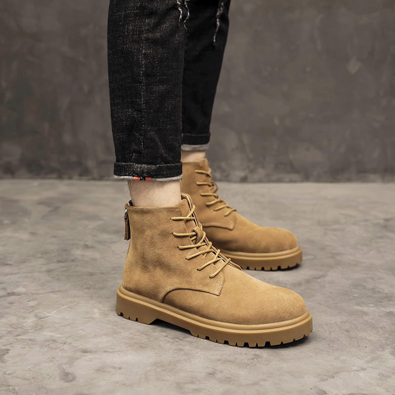 Martin čizme, visoke, bikov velur, unutarnje podizanje, debela potplata