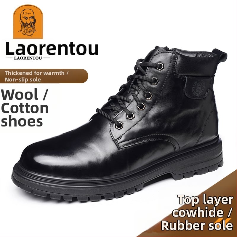 Meeste talves nahast sussid villase voodriga, slip-on, kummist talla