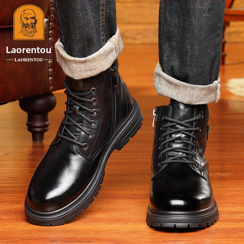 Meeste talves nahast sussid villase voodriga, slip-on, kummist talla