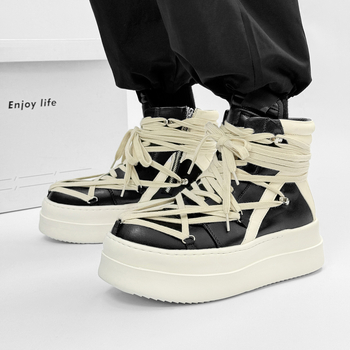 Ghete Martin din piele naturală, înalte, unisex, stil casual, toc de 3-5 cm, vârf rotund