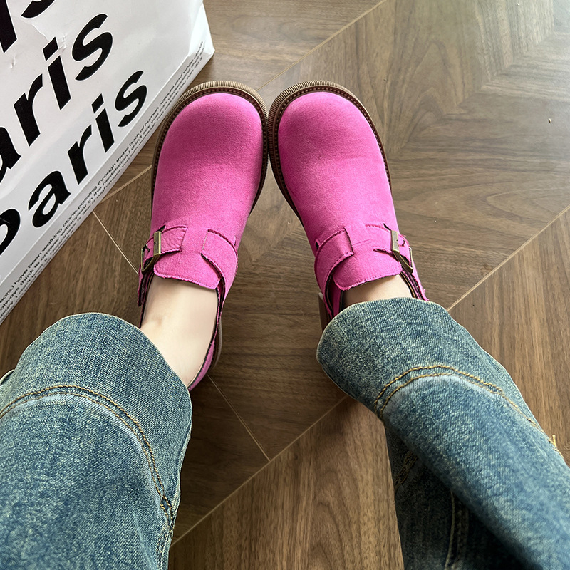 Ženske slip-on loaferice s debelom potplatom za povećanje visine, okrugli vrh, niski gornji dio, svakodnevna obuća
