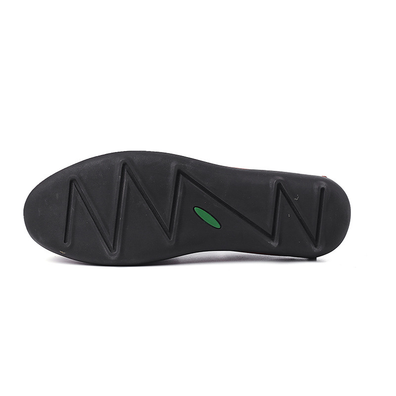 Loaferi din piele pentru bărbați, slip-on, vârf rotund, talpă din cauciuc