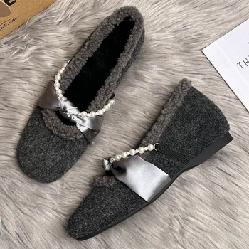 Ženske slip-on loaferice s PU gornjim dijelom, plišanom unutrašnjosti, gumenom potplatom, platformom, okruglim vrhom