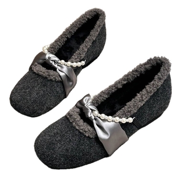 Ženske slip-on loaferice s PU gornjim dijelom, plišanom unutrašnjosti, gumenom potplatom, platformom, okruglim vrhom