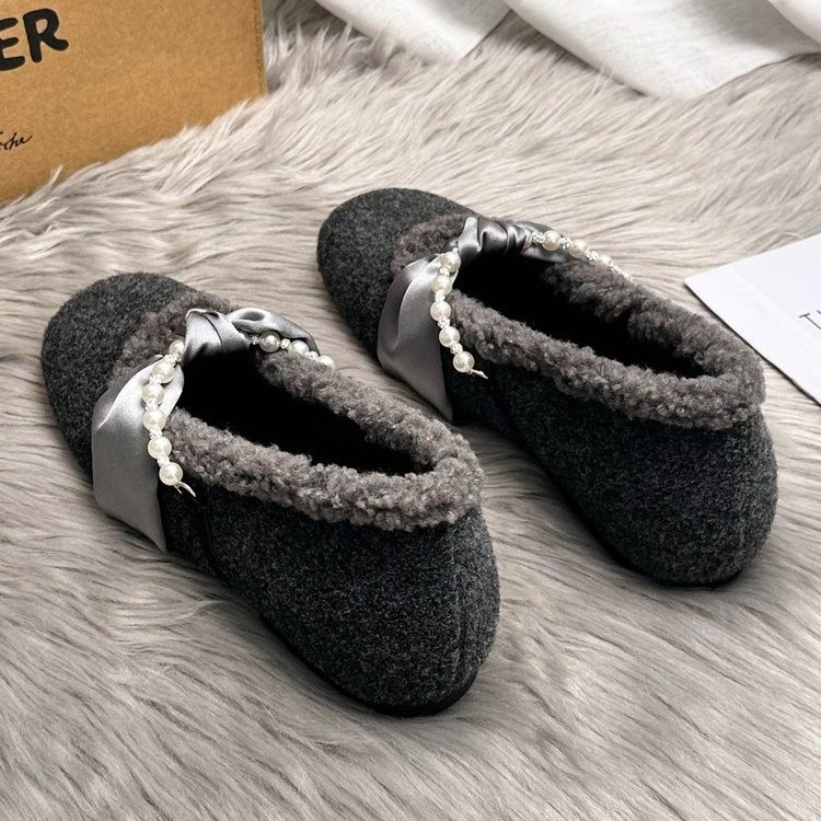 Ženske slip-on loaferice s PU gornjim dijelom, plišanom unutrašnjosti, gumenom potplatom, platformom, okruglim vrhom