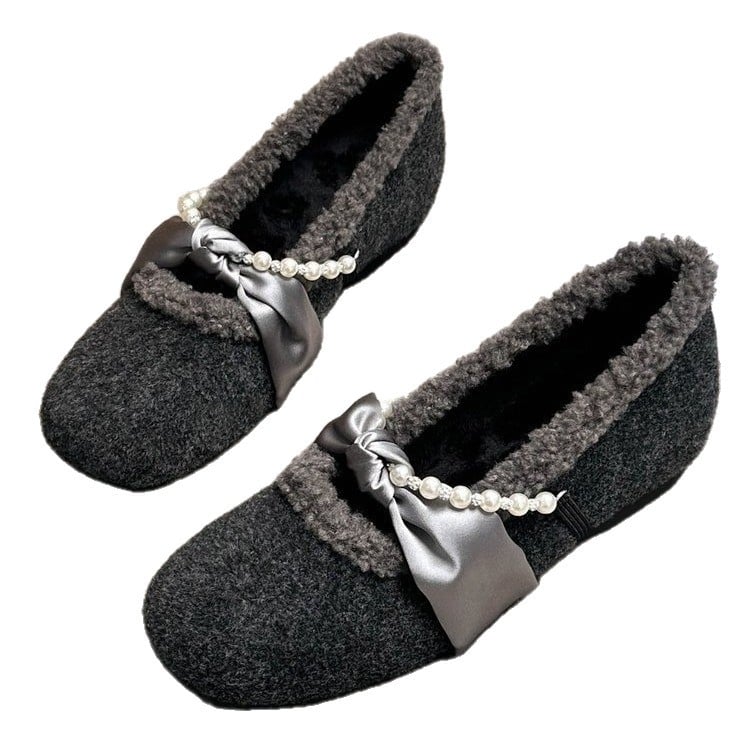 Ženske slip-on loaferice s PU gornjim dijelom, plišanom unutrašnjosti, gumenom potplatom, platformom, okruglim vrhom