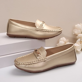 Lazy shoes s PU gornjim dijelom, zaobljeni vrh, niski gornji dio, gumena potplata, kopča Kick