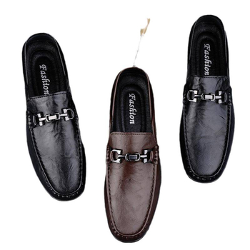 Loafers slip-on pentru bărbați, din piele split, vârf pătrat, toc plat, talpă din cauciuc, branț PU