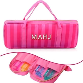 Torba za kozmetiku za putovanja s uzorkom slova, poliester, zatvarač, velik kapacitet, za žene