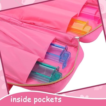 Torba za kozmetiku za putovanja s uzorkom slova, poliester, zatvarač, velik kapacitet, za žene