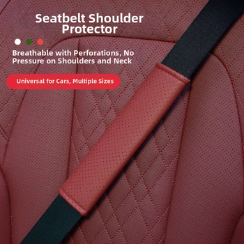 Защитна подложка за колан за автомобил — изкуствена кожа, мека и дишаща, против износване, против задушаване, универсална кройка