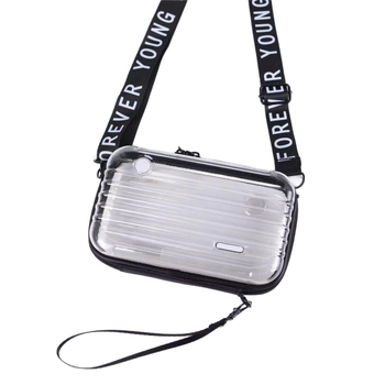 Prozirna kozmetička torbica s čvrstim PC kućištem, vodootporna, ultra lagana, antibakterijska, višenamjenska torba za rame i crossbody