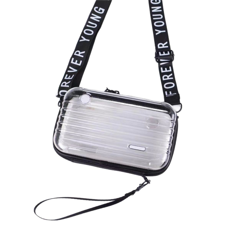 Prozirna kozmetička torbica s čvrstim PC kućištem, vodootporna, ultra lagana, antibakterijska, višenamjenska torba za rame i crossbody