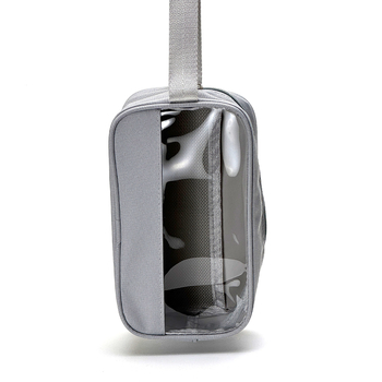 Kosmetička torbica prozirna kubičnog dizajna, vodootporna (PVC + visokoelastična memorijska tkanina; model: prozirna clutch torbica; pogodna za putovanja i skladištenje kozmetike)