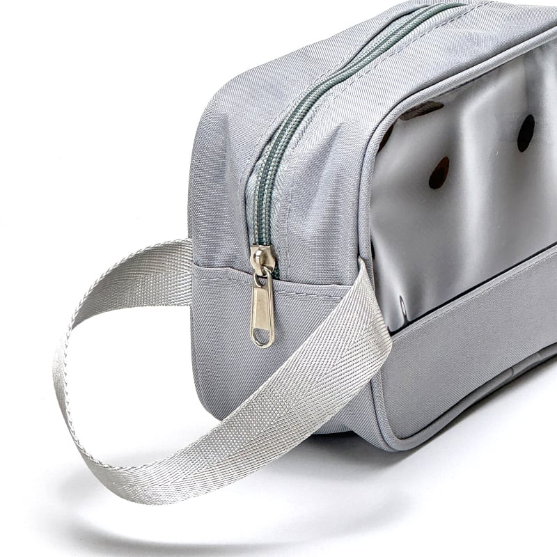 Kosmetička torbica prozirna kubičnog dizajna, vodootporna (PVC + visokoelastična memorijska tkanina; model: prozirna clutch torbica; pogodna za putovanja i skladištenje kozmetike)