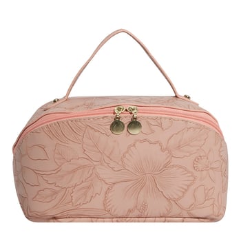 Kozmetička torbica i torba za spremanje četkica za šminku, višefunkcionalna, PU materijal, prugasti uzorak, podstava od poliester