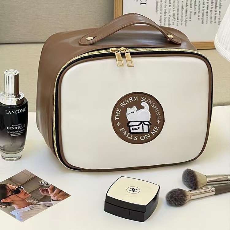 Kozmetička torbica velikog kapaciteta, prijenosna putna torbica za njegu kože, vodootporan PU materijal