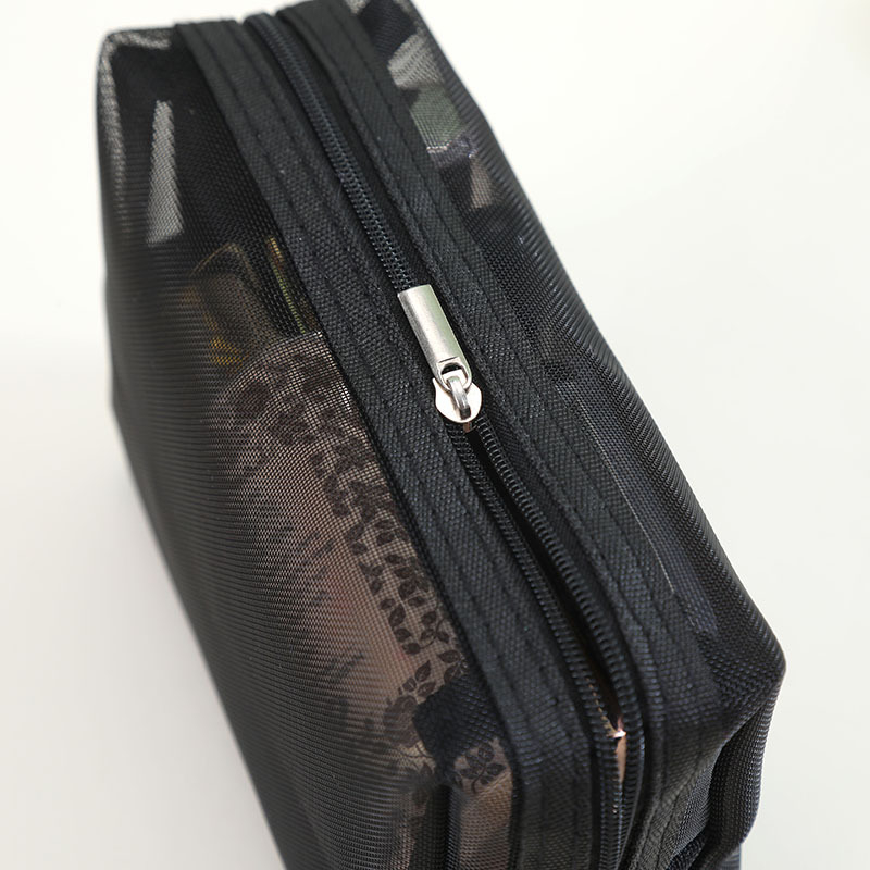 Prozirna mrežasta torbica za kozmetiku, kubičnog oblika, najlon, prozračna, velika zapremina za putovanja – spremište šminke, parfema, ruža i punjača