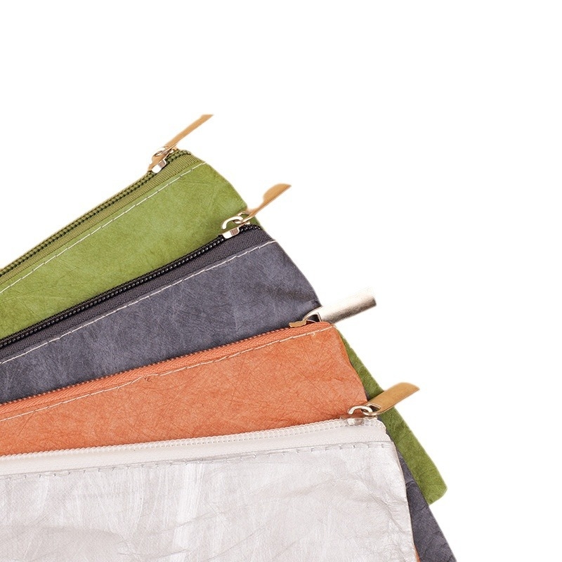 DuPont papirna torba sa zatvaračem – periva kraft papirnata torba za pohranu kozmetike i školskih potrepština, s prilagođenim logotipom, velika kapaciteta