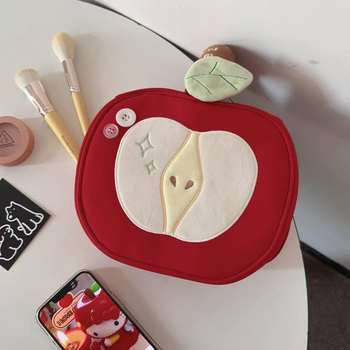 Козметична чанта с плодова шарка, плат, разделение за сухи и мокри вещи, подплата полиестер, за жени, ежедневна употреба