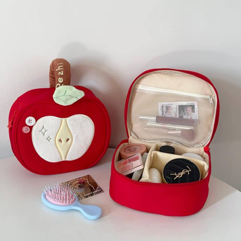 Козметична чанта с плодова шарка, плат, разделение за сухи и мокри вещи, подплата полиестер, за жени, ежедневна употреба