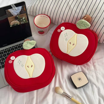 Козметична чанта с плодова шарка, плат, разделение за сухи и мокри вещи, подплата полиестер, за жени, ежедневна употреба