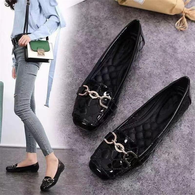 Loafers – Korejas stilā, apaļš purngals, augšējā daļa no Super Fiber, gumijas zole, zems papēdis 1–3 cm