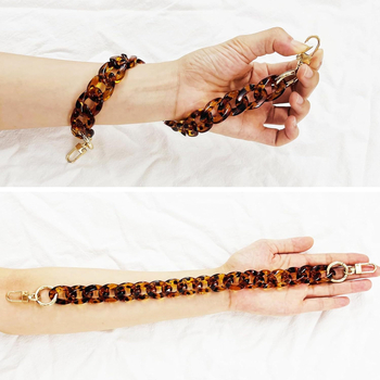 Akrilo rankinės dirželis su nuimama storąja grandine, dryžinis raštas, atsparus vandeniui, 2025 m. pavasaris, stilius mišrus