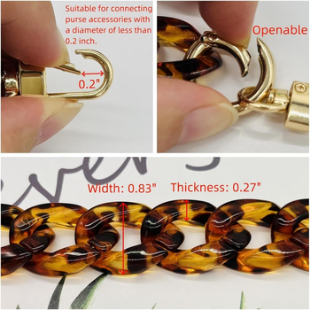 Akrilo rankinės dirželis su nuimama storąja grandine, dryžinis raštas, atsparus vandeniui, 2025 m. pavasaris, stilius mišrus