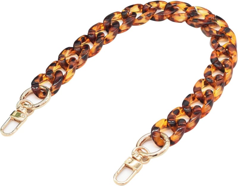 Akrilo rankinės dirželis su nuimama storąja grandine, dryžinis raštas, atsparus vandeniui, 2025 m. pavasaris, stilius mišrus