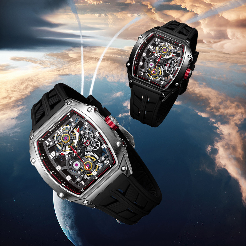 Starking Star Emperor Muški automatski mehanički sat NH05, japanski pogon, kućište i nehrđajući čelik kaiš, cifernik u obliku vinske bačve, luminozan, vodootporan do 50 m