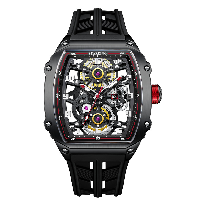 Starking Star Emperor Muški automatski mehanički sat NH05, japanski pogon, kućište i nehrđajući čelik kaiš, cifernik u obliku vinske bačve, luminozan, vodootporan do 50 m