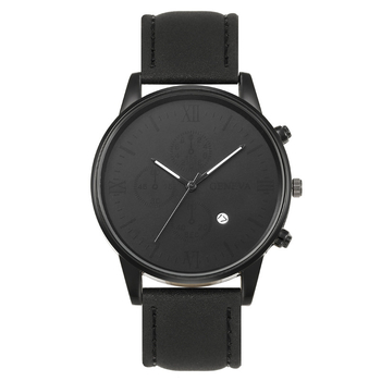 Ceas de bărbați quartz analog cu calendar și curea PU, rezistență la apă 10 m