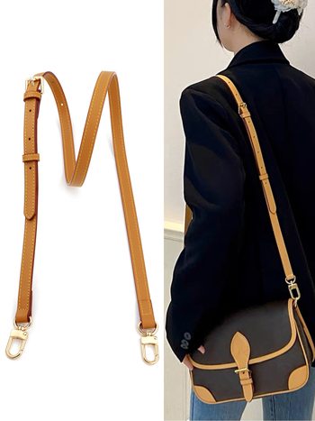 Odinė pečių juosta rankinėms – dviejų sluoksnių karvės odos