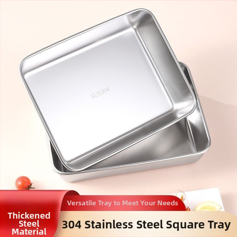 Négyzet alakú rozsdamentes acél tálalólemez, fényes felülettel, logónyomtatás elérhető, testreszabható