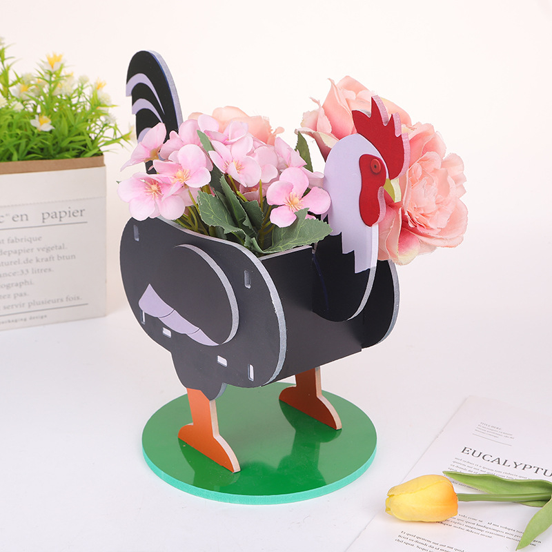 Figura za posudu za biljke sa životinjskim motivom – izrada od smole, za vanjsku baštu, modernog jednostavnog stila, rođendanski dar