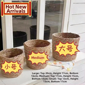 Pleteni set cvjetnih posuda — skandinavski stil, materijal: loza, dekorativna unutarnja posuda