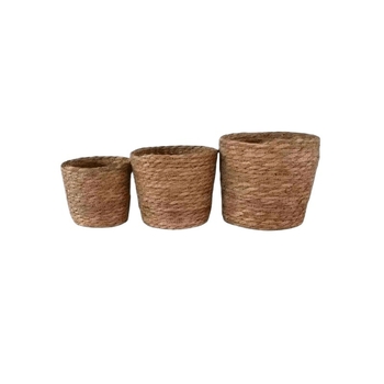 Pleteni set cvjetnih posuda — skandinavski stil, materijal: loza, dekorativna unutarnja posuda