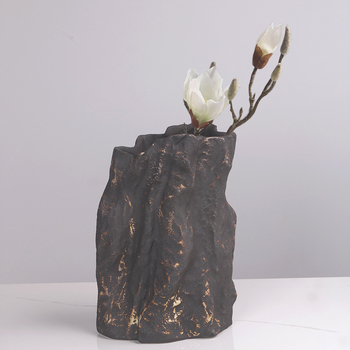 Virágváz, szintetikus gyantából, kőhatású textúra, modern egyszerű stílus, asztali dekoráció
