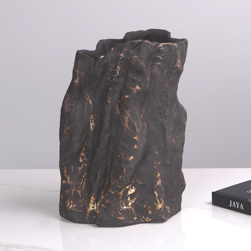 Virágváz, szintetikus gyantából, kőhatású textúra, modern egyszerű stílus, asztali dekoráció