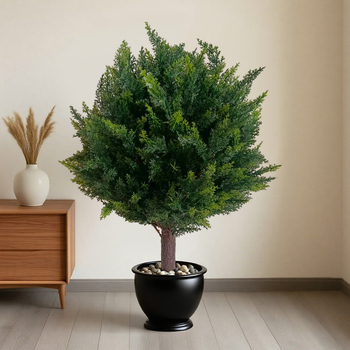 Изкуствена зеленина в саксия: бор и кипарис – пластмасова външна декоративна украса; Марка Yonghui; Материал: Пластмаса; Изпълнение: 24932398224; Разновидност: 19037836944